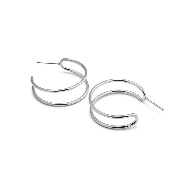 Jewelry - 3/$30 - Silver 3/4 Hollow Wire Stud Hoops